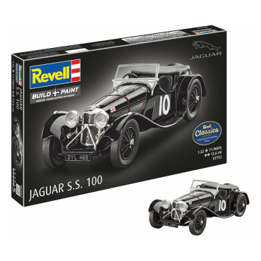 KIT PARA MONTAR REVELL CLASSICS JAGUAR S.S. 100 1/32 71 PEÇAS REV 07752